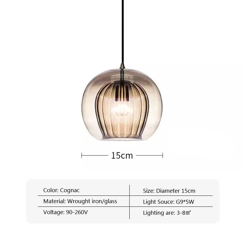 Anastasoula - Glass Double Shade Pendant Hanging Ceiling Light Properties