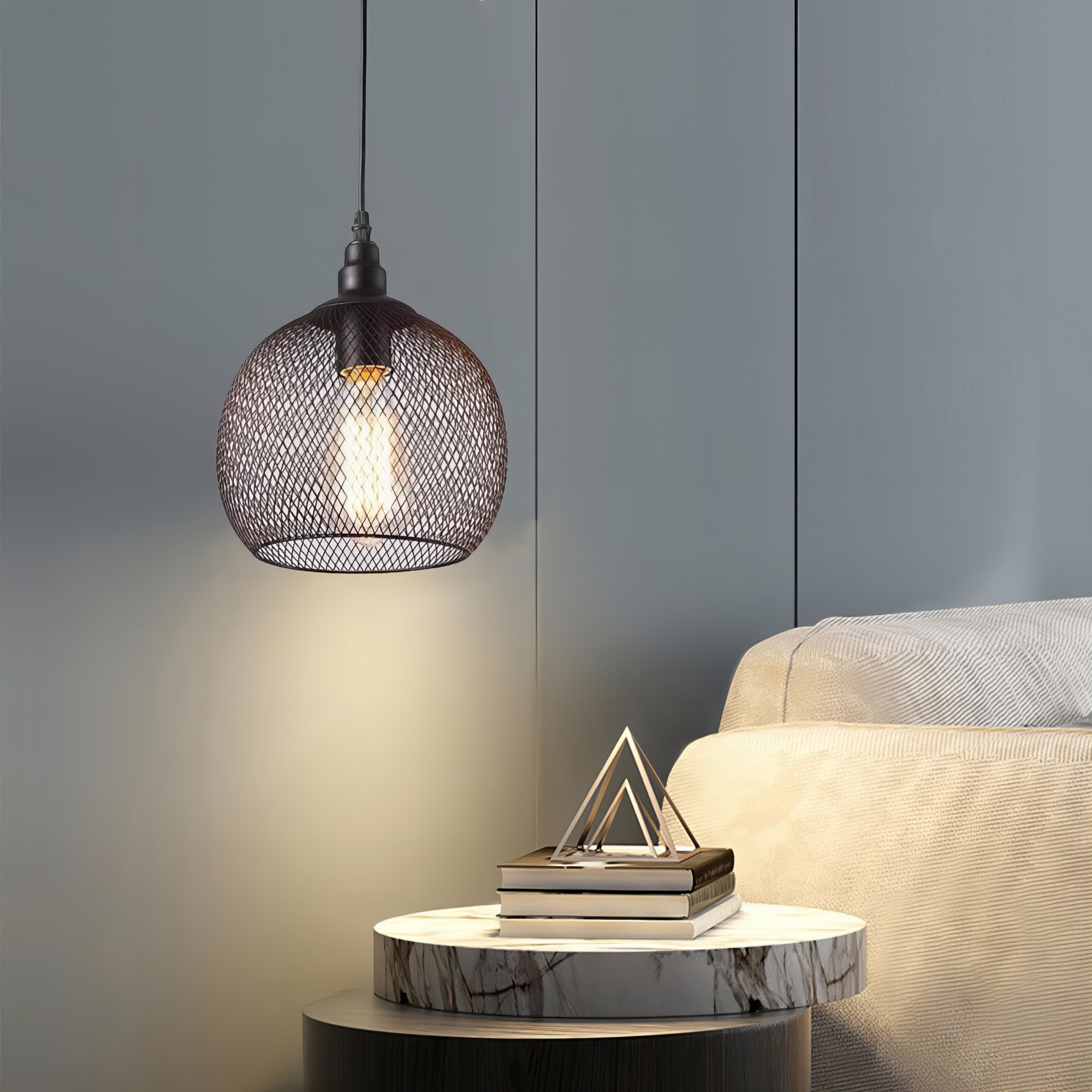 Cullen - Vintage Industrial Wire Cage Ceiling Pendant Light