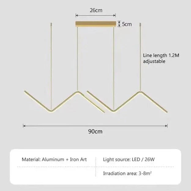 Ethea - Angled LED Hanging Smart Ceiling Light Chandelier properties