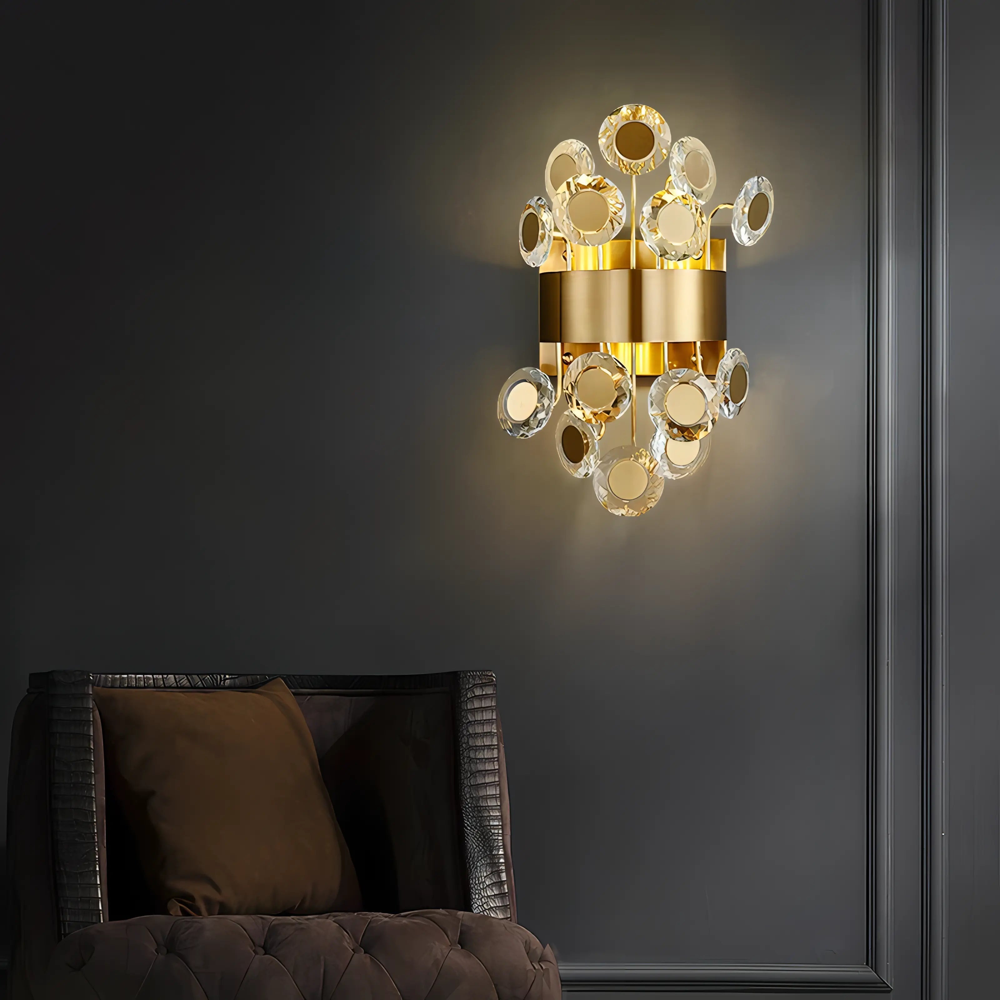Meri - Modern Gold Crystal Wall Lamps