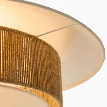Jolanka - Vintage Japanese Round Double Shade White Hand Woven Ceiling Light