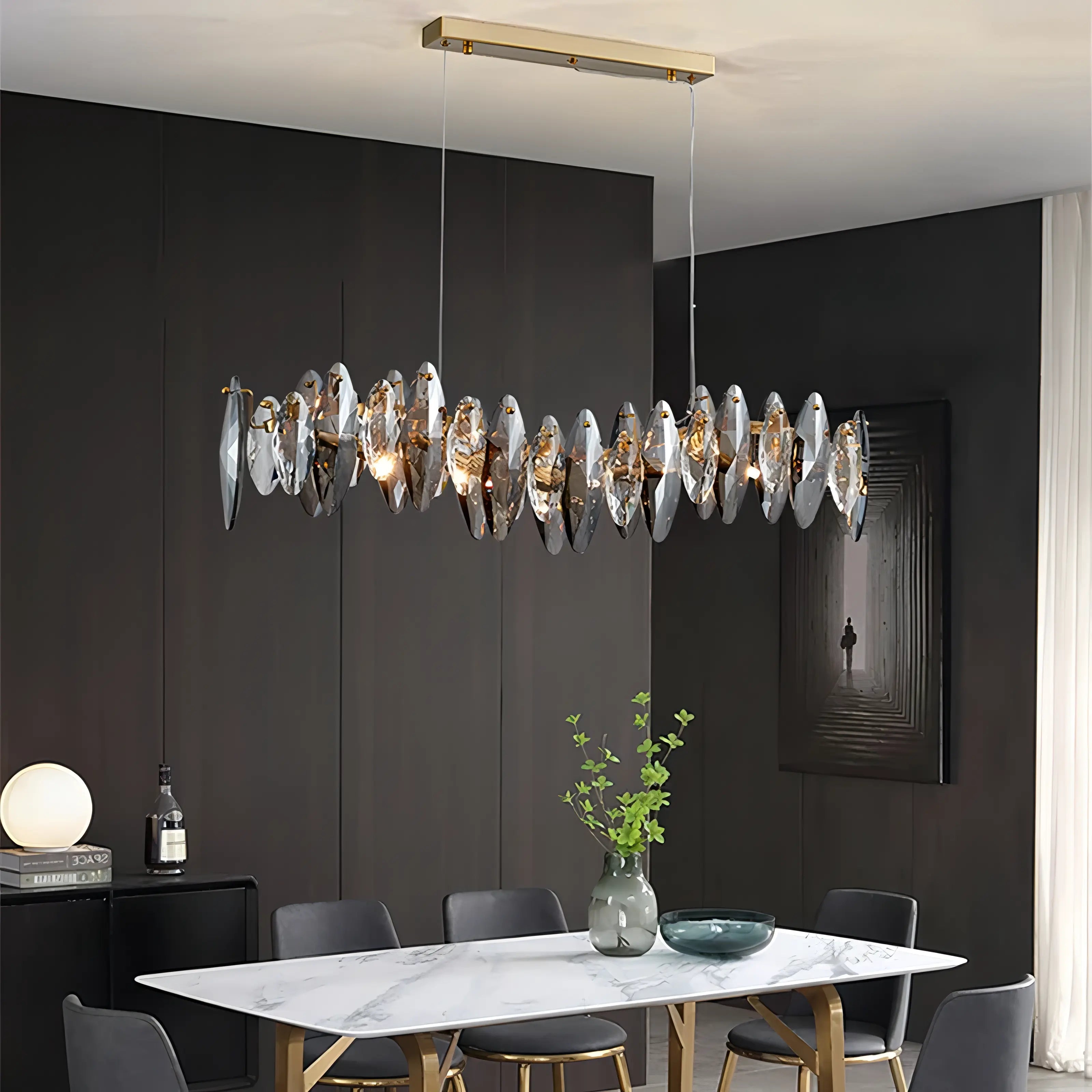 Annelie - Smoked Transparent Crystal Ceiling Chandelier