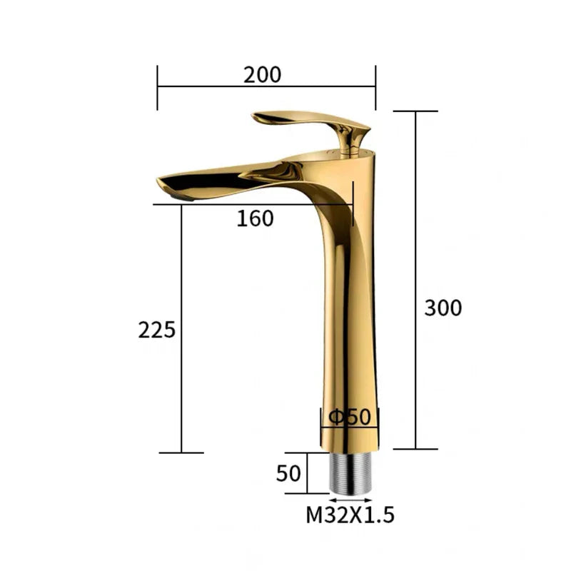 Wylie - Modern Brass Single Lever Deck Mounted Basin Mixer Tap