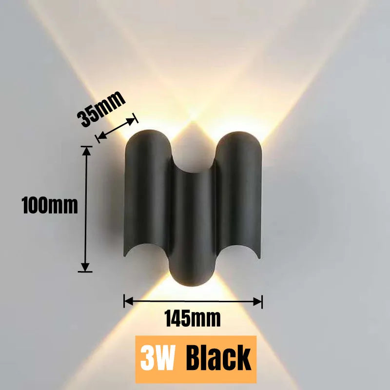 Battisti - Black Gold Cylindrical Up Down Modern Wall Light