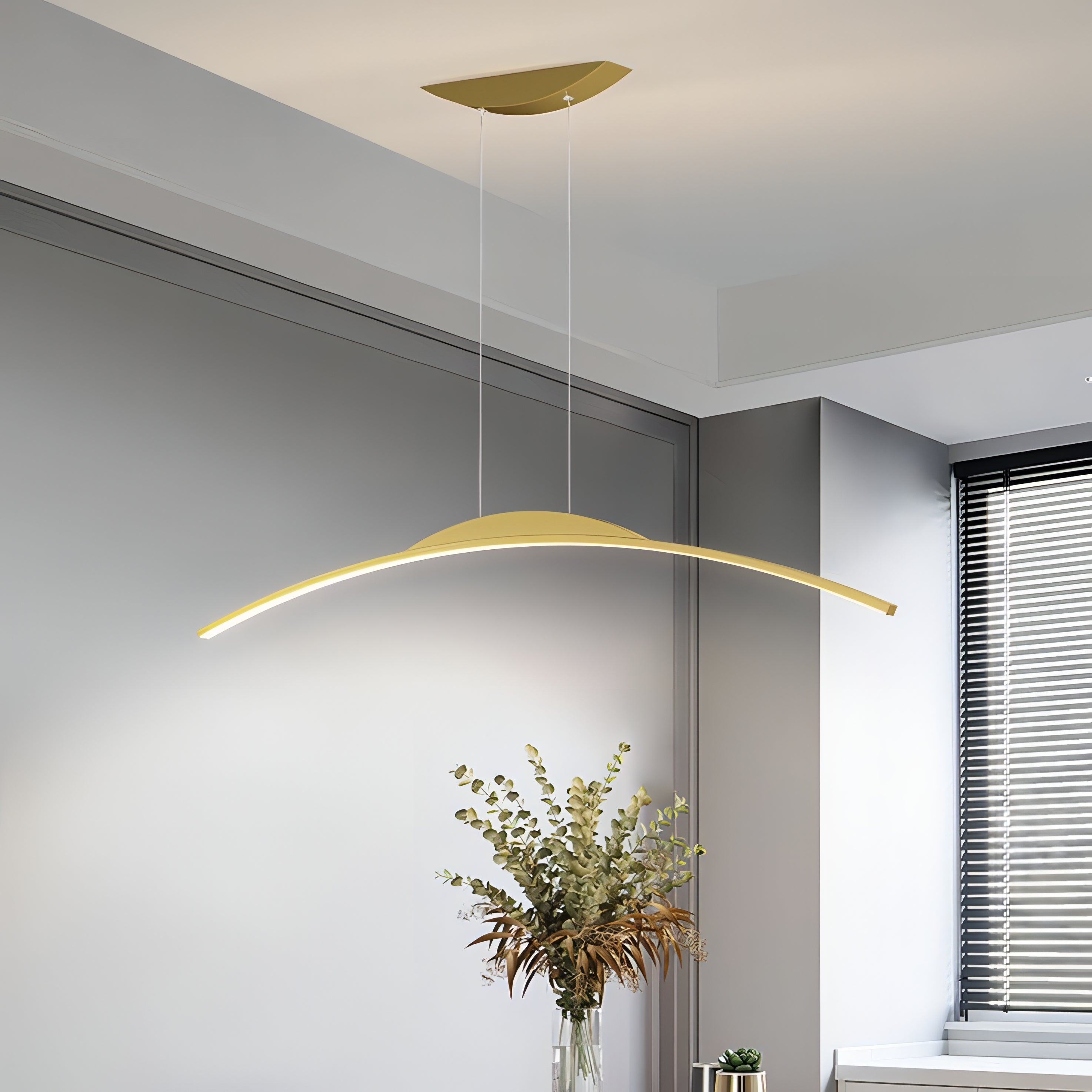 Myra - Modern Thin Curved Bar Ceiling Light Chandelier
