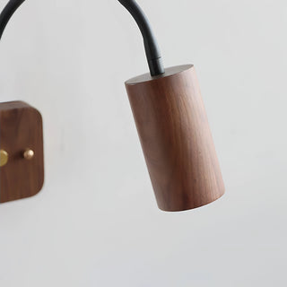 Berrios - Rotating Walnut Wood Adjustable Reading Wall Light