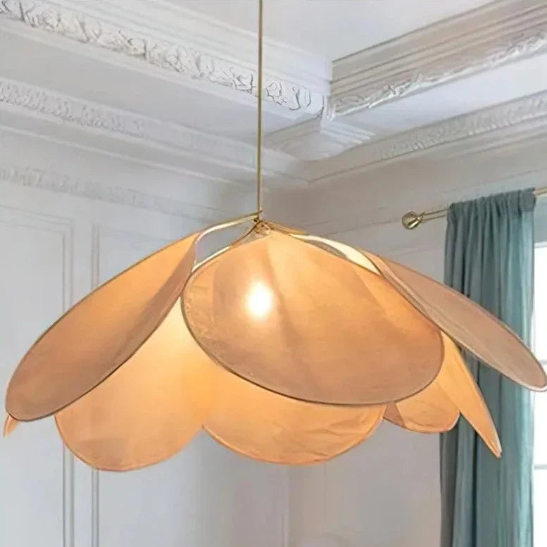 Milana - Fabric Flower Big Shade Hanging Pendant Ceiling Light