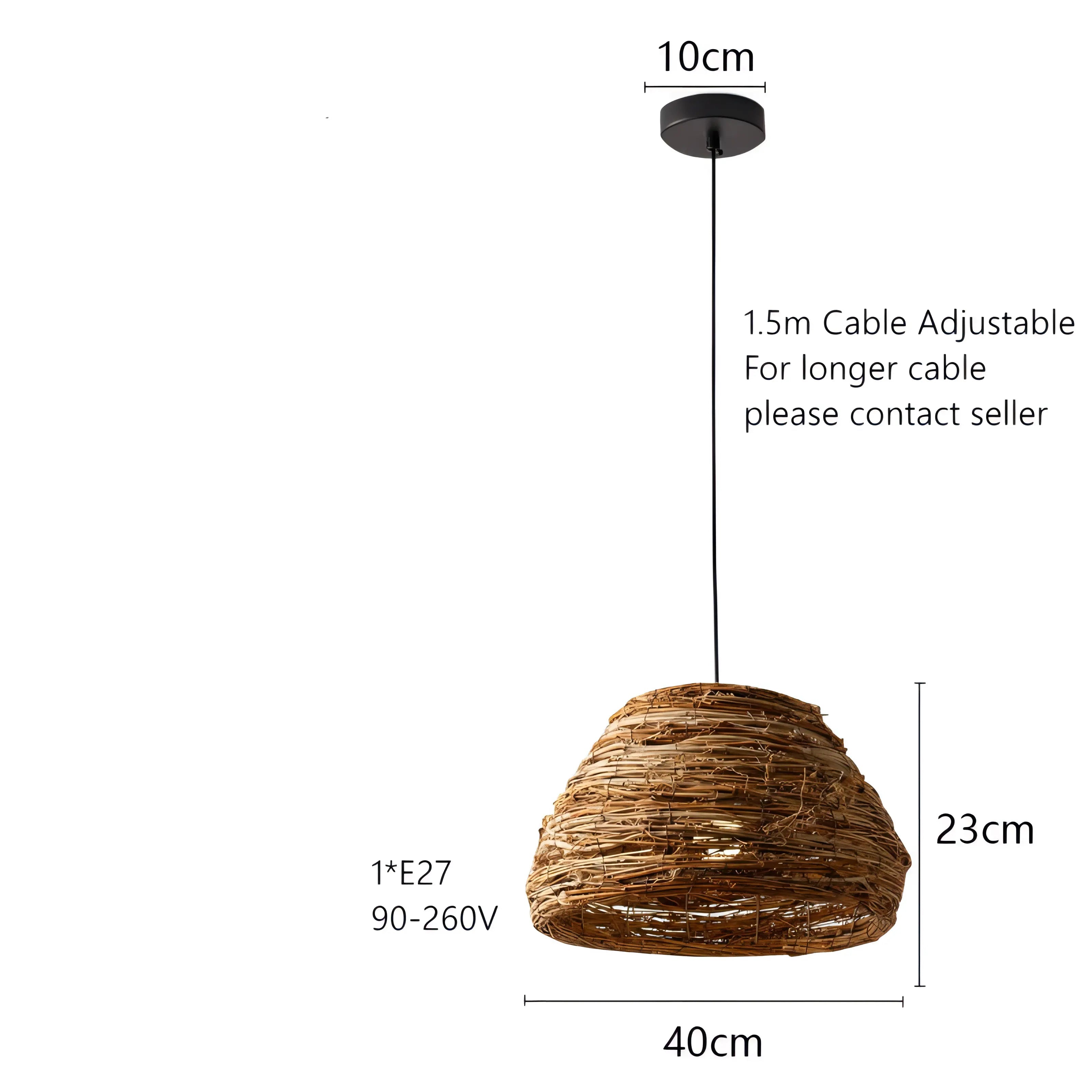 Norwood - Wicker Rattan Round Pendant Ceiling Light