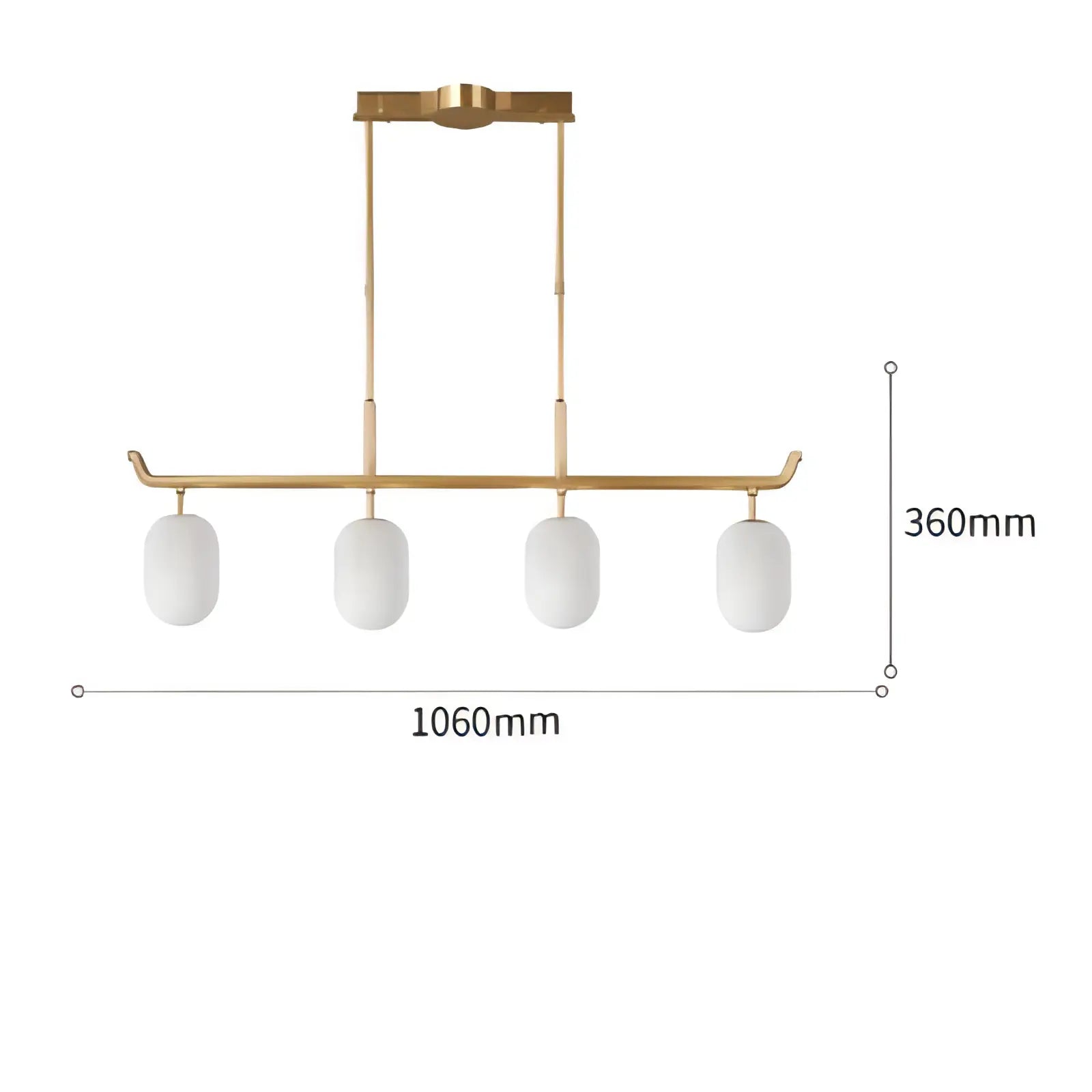 Potts - White Jade Glass Pipe Erected Round Ceiling Light