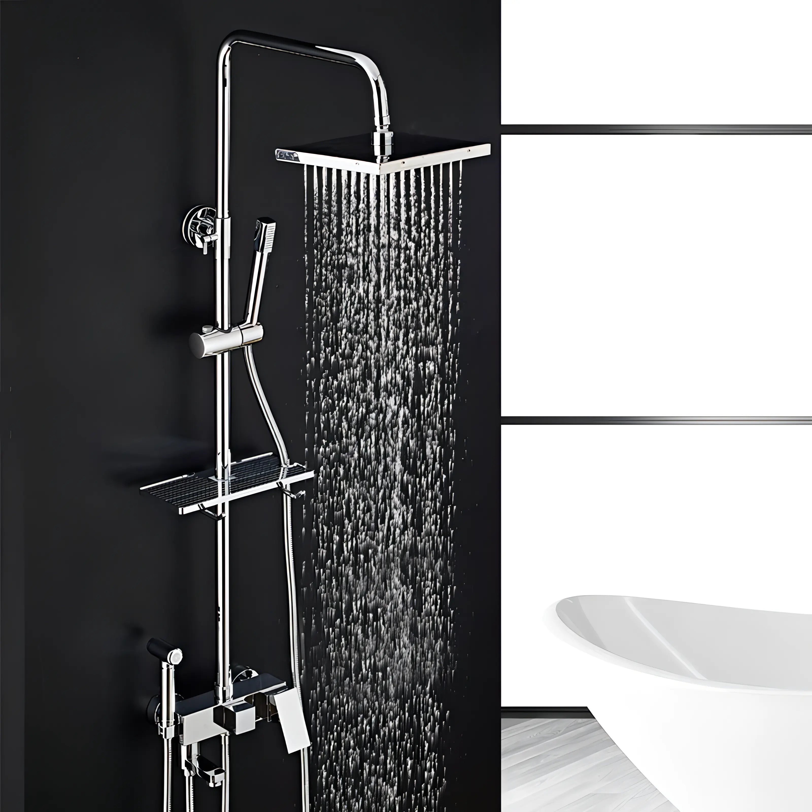 Heath - Rainfall Wall Mounted Height Adjustable Shower Set