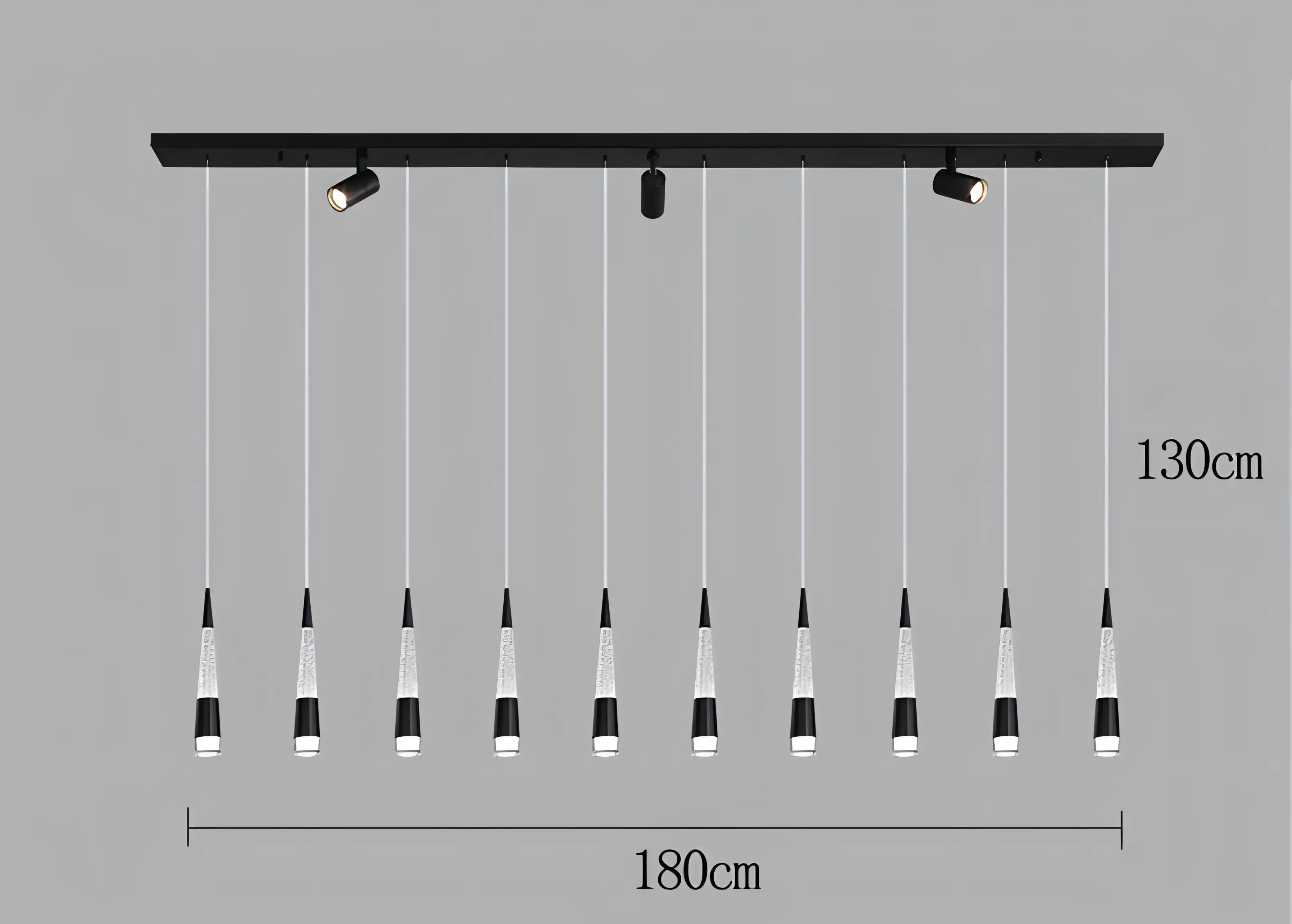 Riza - Modern Hanging Cone Glass Striped Pedant Ceiling Light