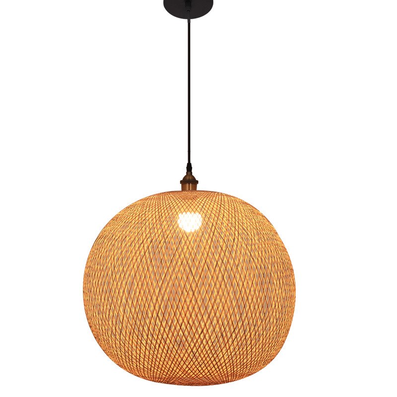 Adrienn - Handwoven Bamboo Round Shade Hanging Ceiling Light