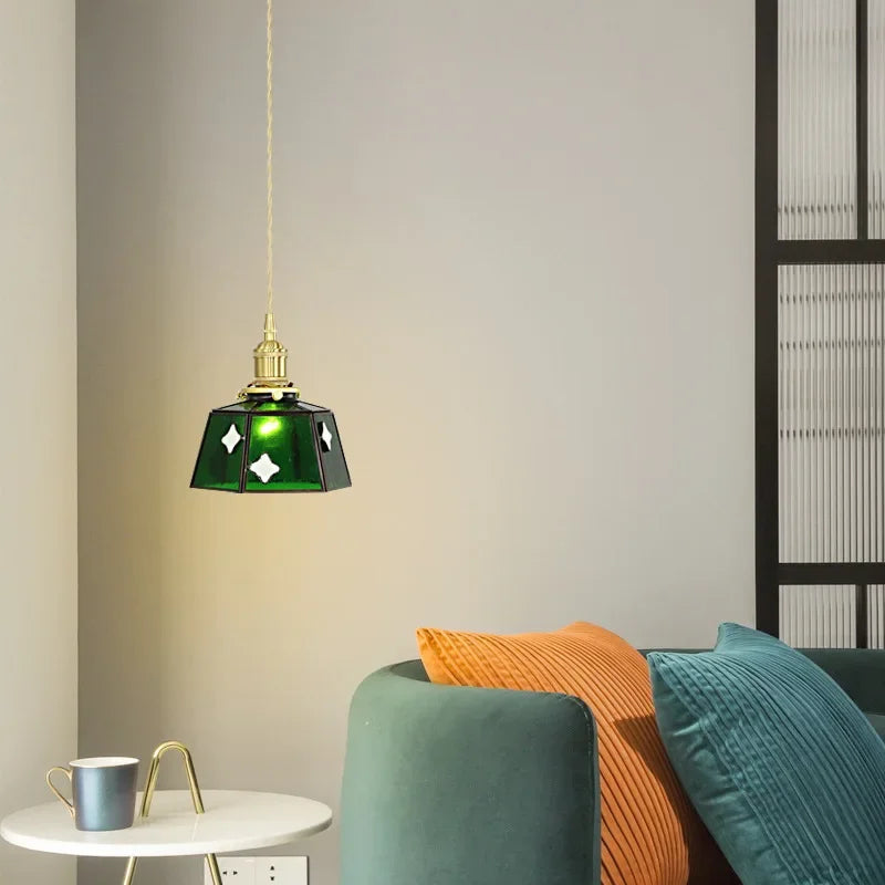 Sully - Coloured Glass Hanging Pendant Ceiling Light