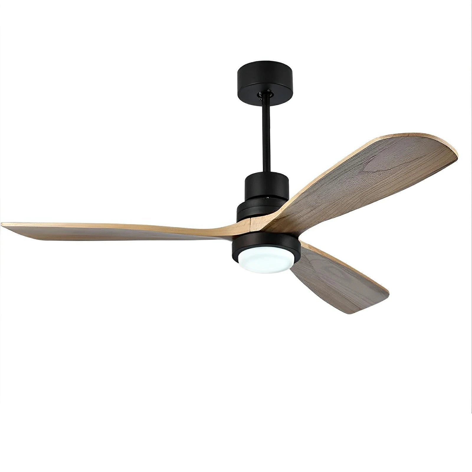 Brett - Modern Ceiling Fan with Dark Wood Blades and LED Light