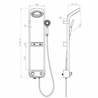 Alison - Modern Round Brass Shower Set with LED Display