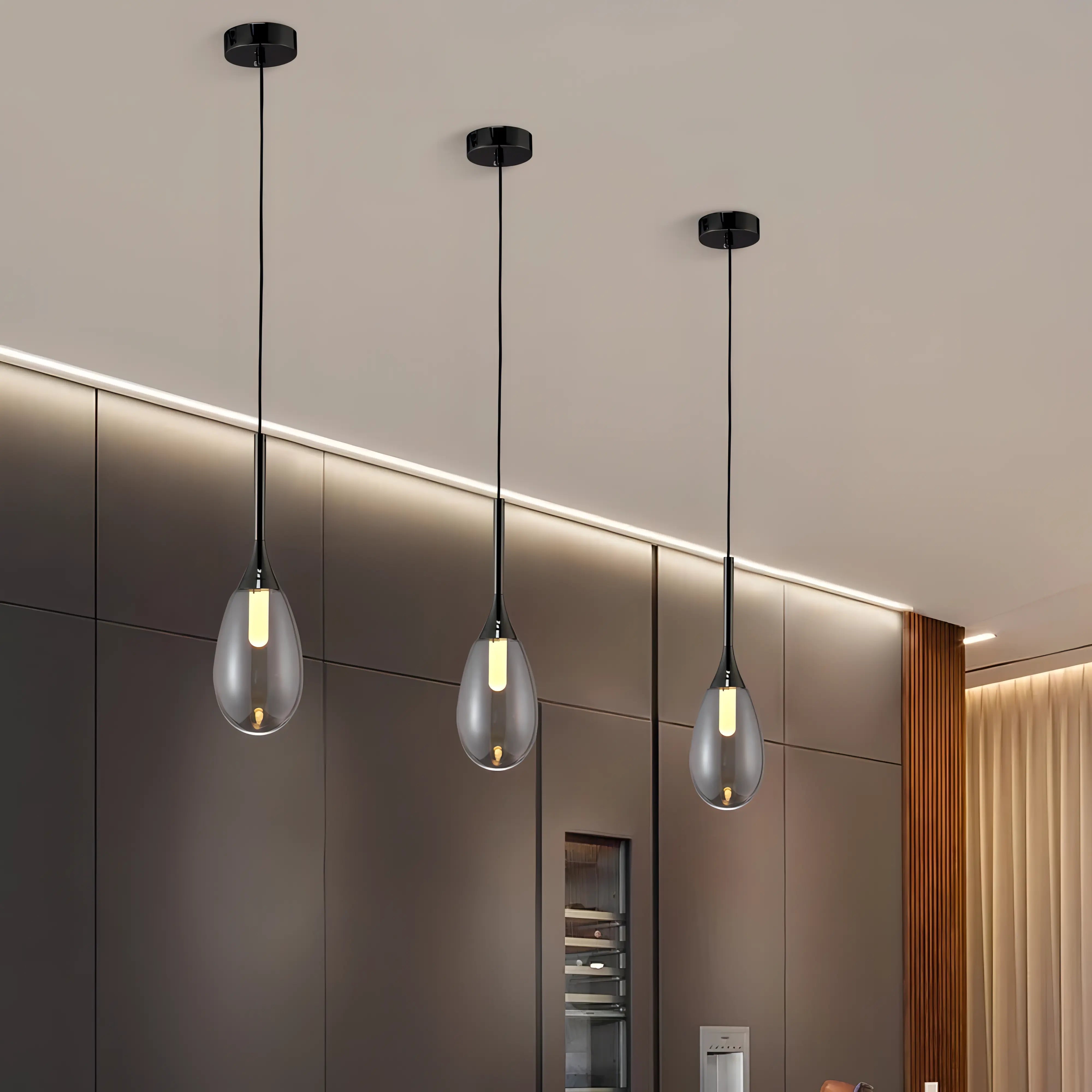 Reana - Coloured Glass Teardrop Pendant Ceiling Light