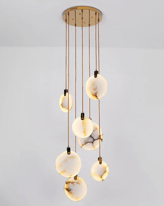 Bates - Modern Round Marble Hanging Ceiling Chandelier