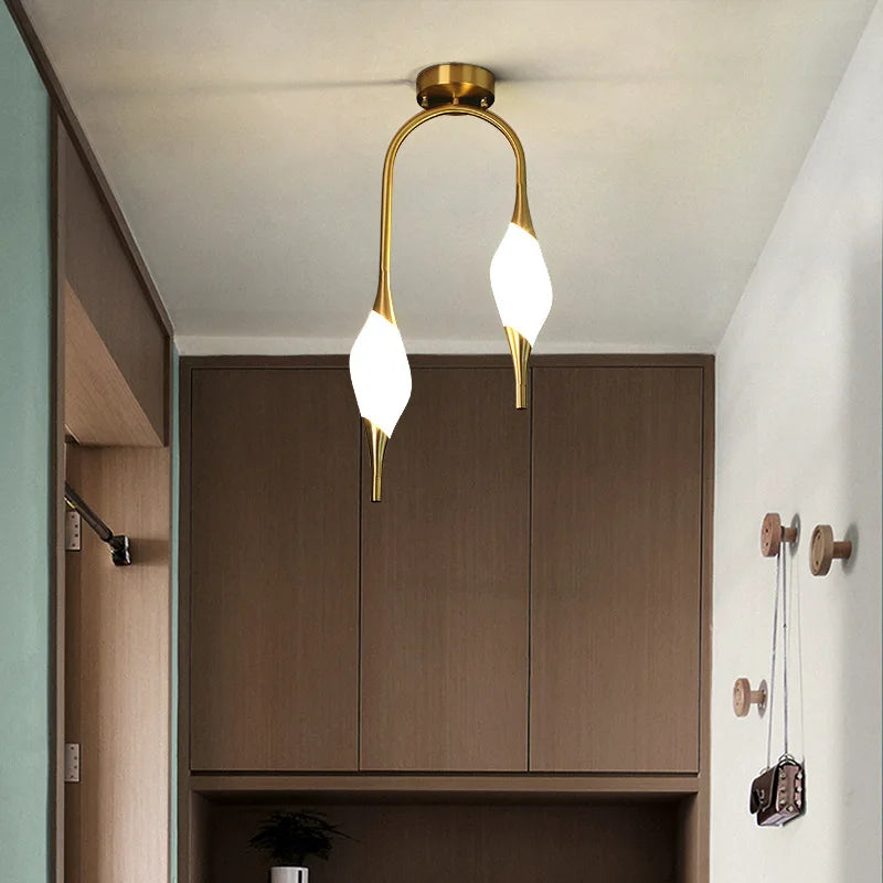 Zaira - Modern Multi Head Hanging Gold Crystal Pendant Ceiling Light