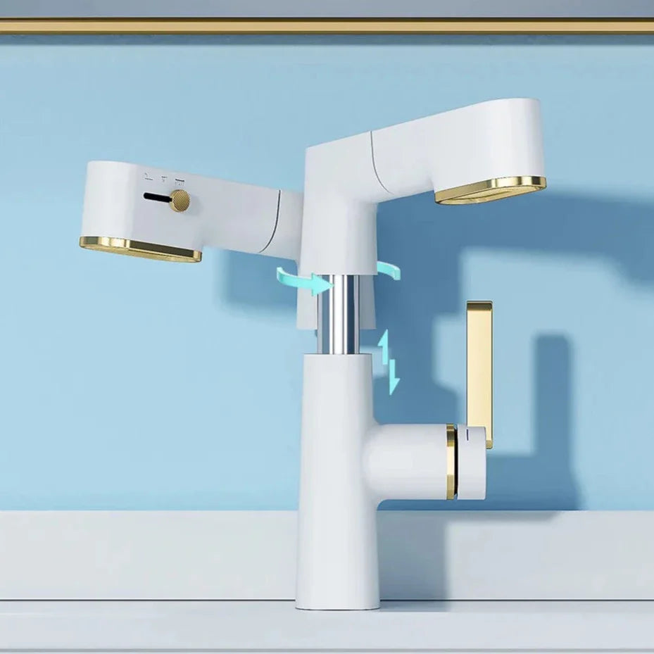 Reese - Pull Out Basin Mixer LED Temperature Tap 360° Rotatable