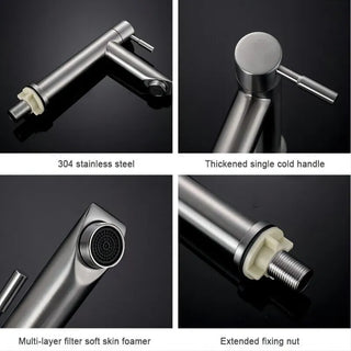 Edith - Modern Stainless Steel Single Lever Deck Mounted Basin Mixer Tap