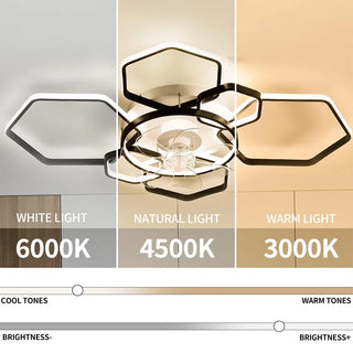 Genaro - Modern Hexagonal 6 Speeds LED Ceiling Fan with Remote Control