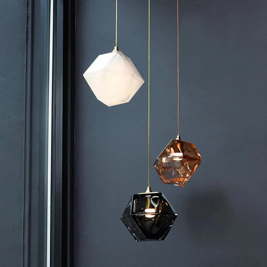 Ava - Coloured Shaped Glass Hanging Pendant Ceiling Light