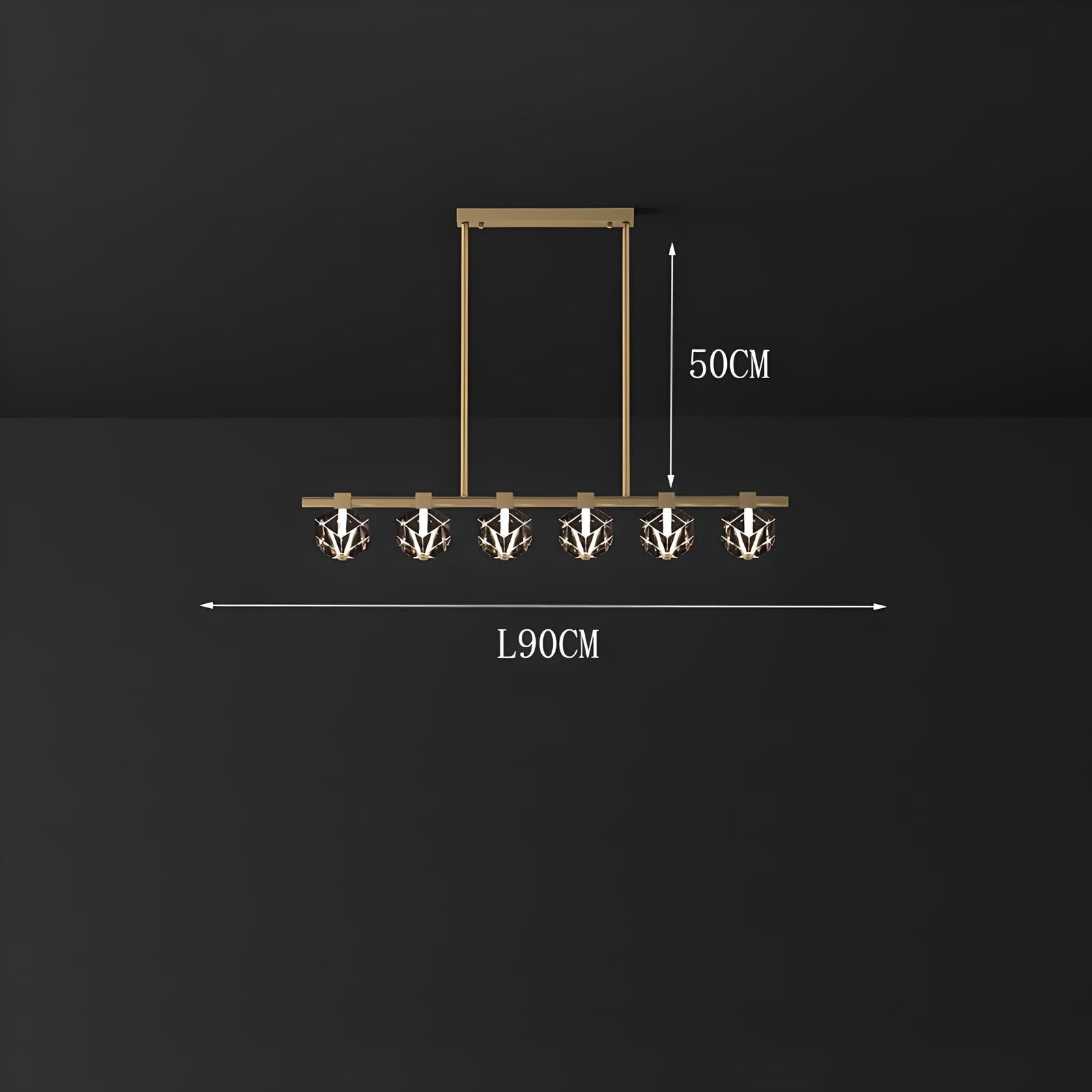 Jelena - Modern Line Crystal Glass Gold Ceiling Light Chandelier