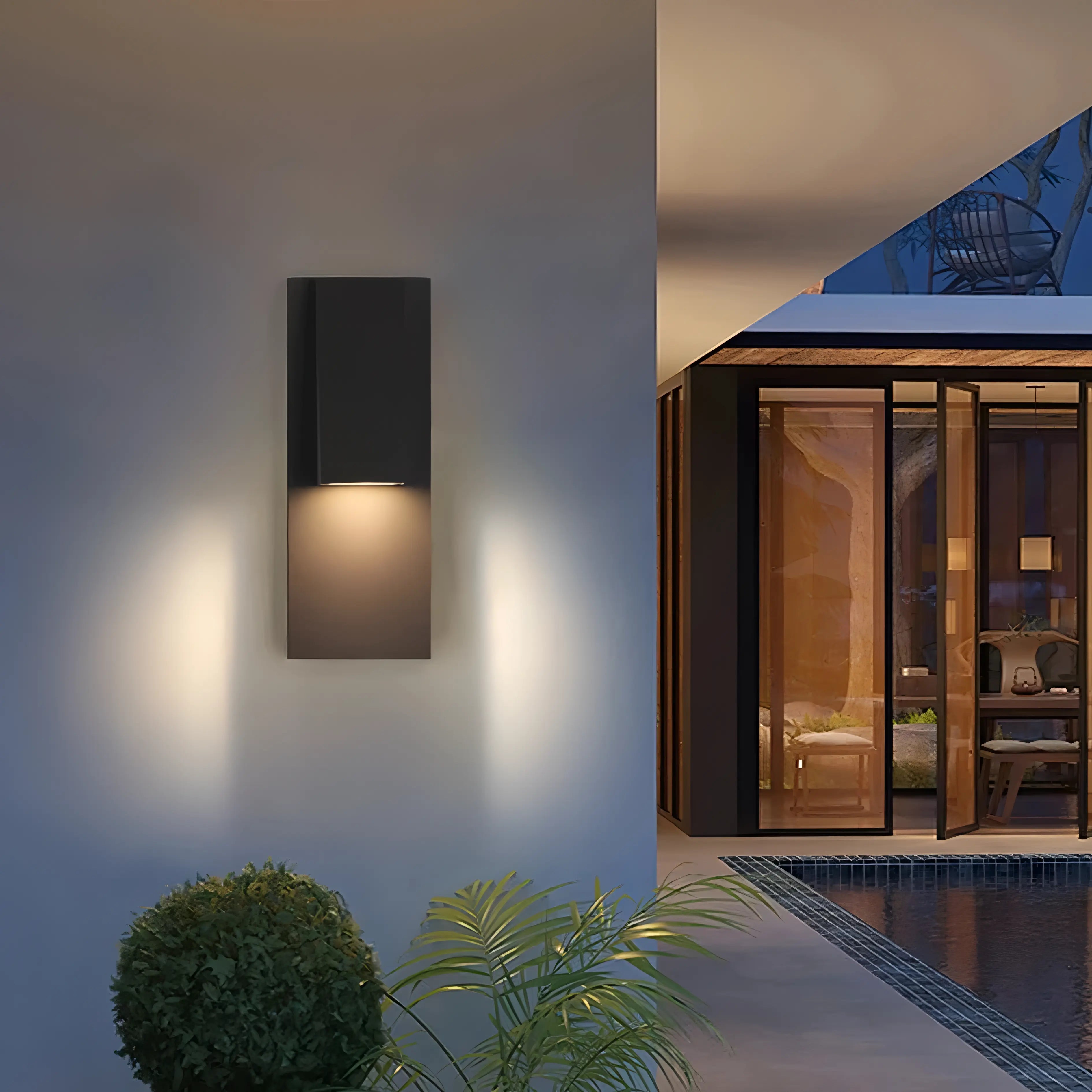 Wallis - Black Modern Outdoor Downlight Wall Light
