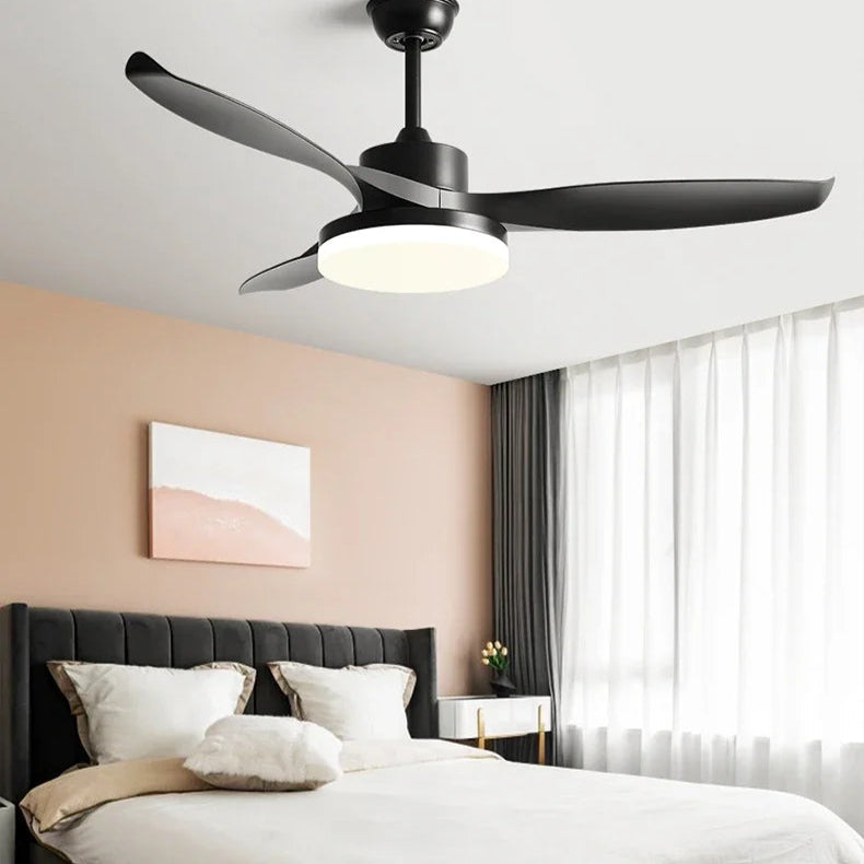 Johana - Modern 3-Blade Ceiling Fan with Integrated Round LED Light