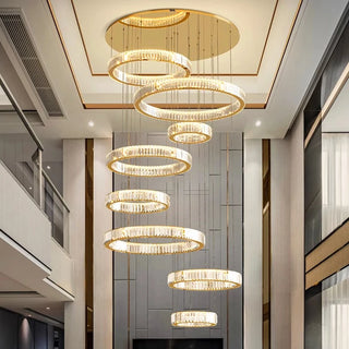Esther - Crystal Round Gold Hanging Chandelier