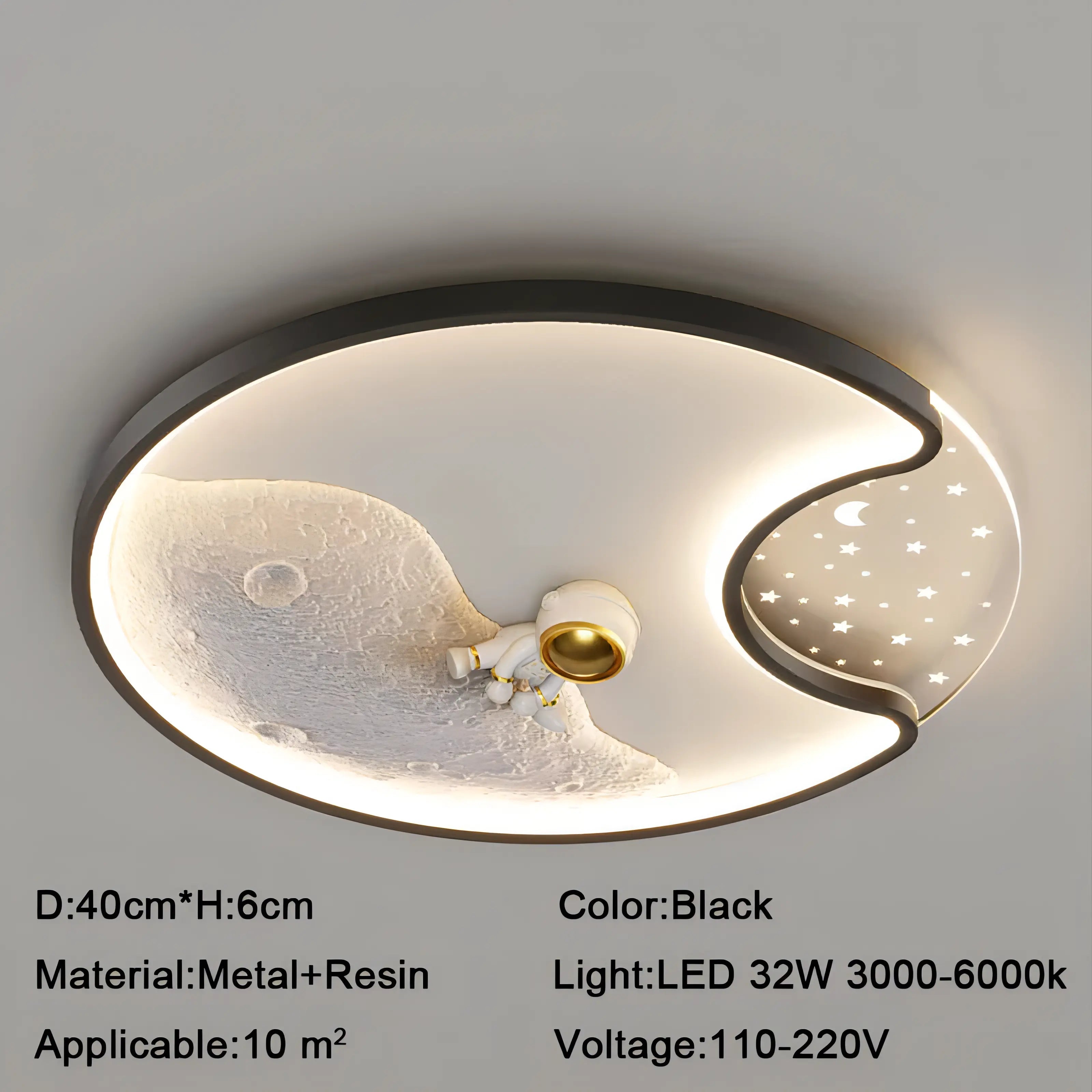 Kenyon - Surface Mounted Astronaut LED Round Ceiling Light Children's Room