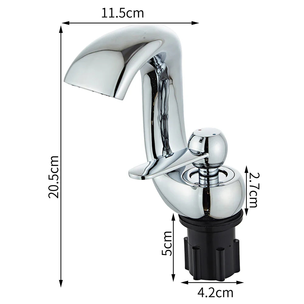 Russo - Curved Bathroom Single Lever Modern Mixer Basin Tap
