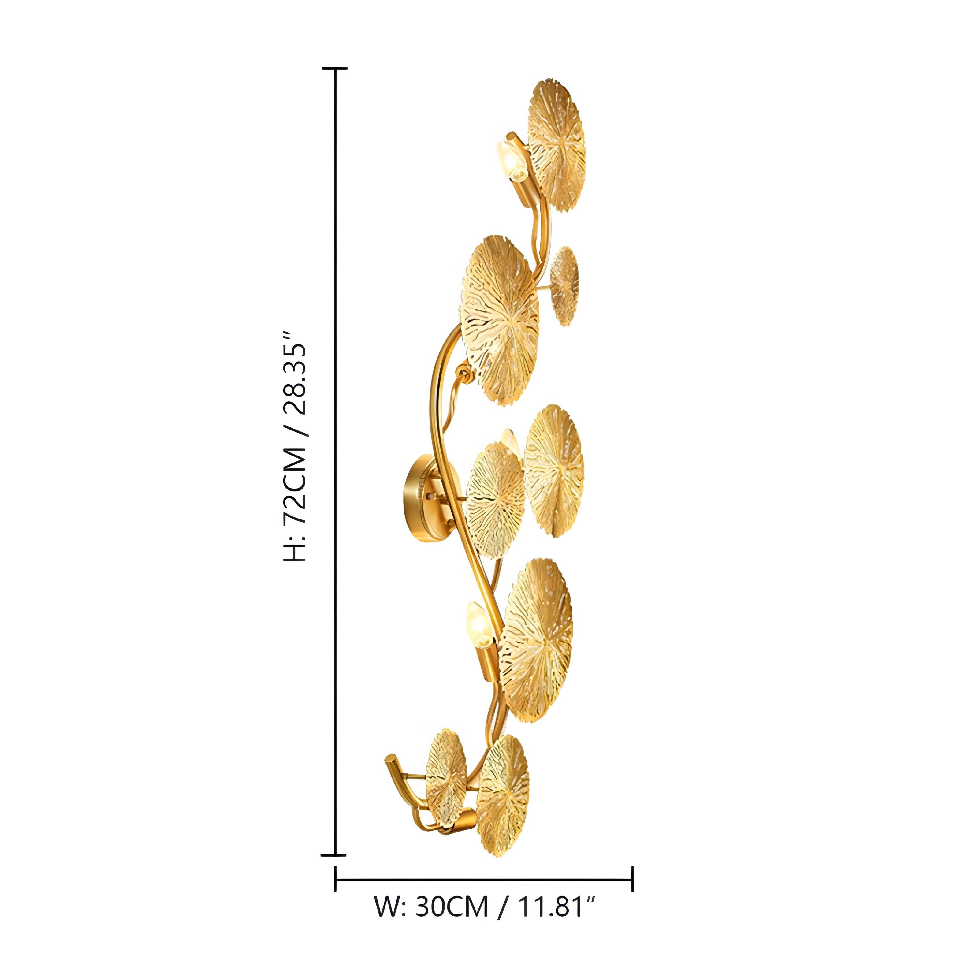 Dilan - Gold Multi Head Patterned Leaf Wall Light