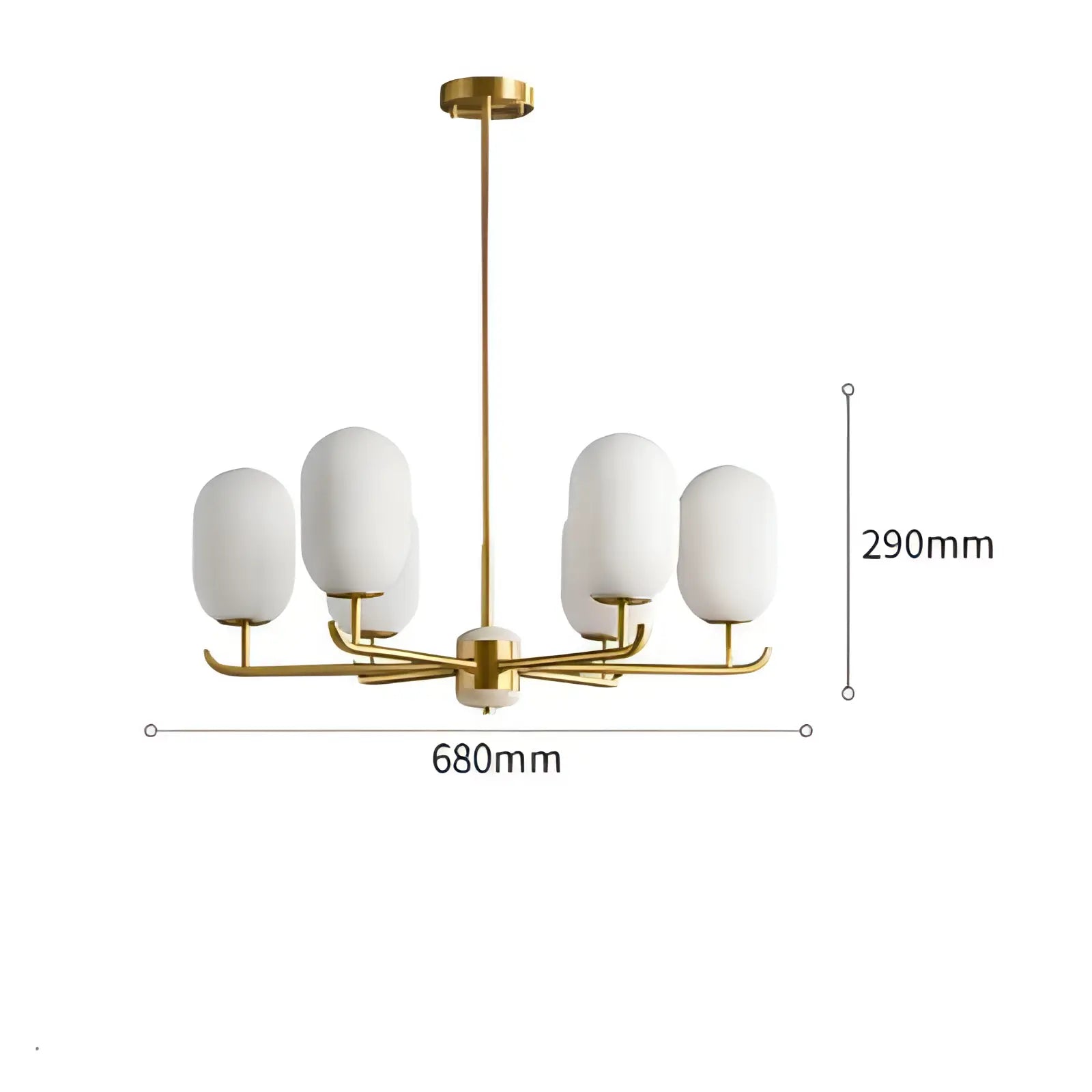 Potts - White Jade Glass Pipe Erected Round Ceiling Light