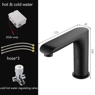 Luz - Modern Angled Spout Matte Black Touch-less Tap