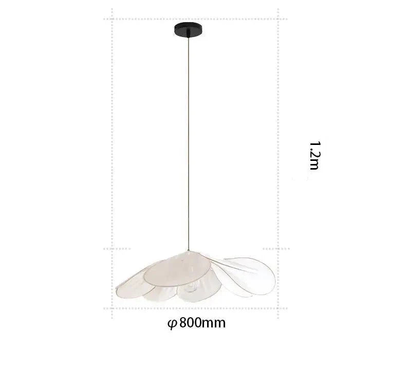 Milana - Fabric Flower Big Shade Hanging Pendant Ceiling Light
