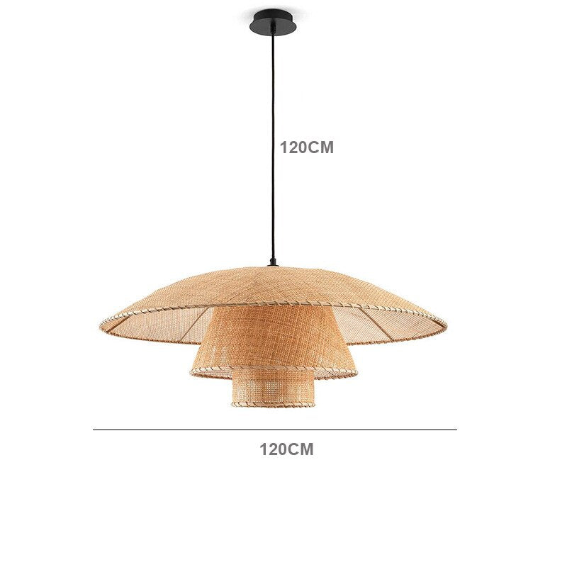Ildo - Rattan Pendant Tiered Shade Ceiling Light
