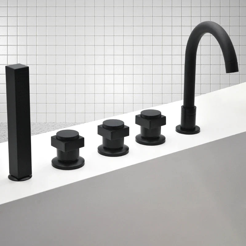 Herrera - Modern Waterfall 5 Piece Bathtub Tap and Shower Set
