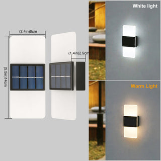 Kacela - Solar Outdoor Modern Milk Shade Wall Light Up/Down
