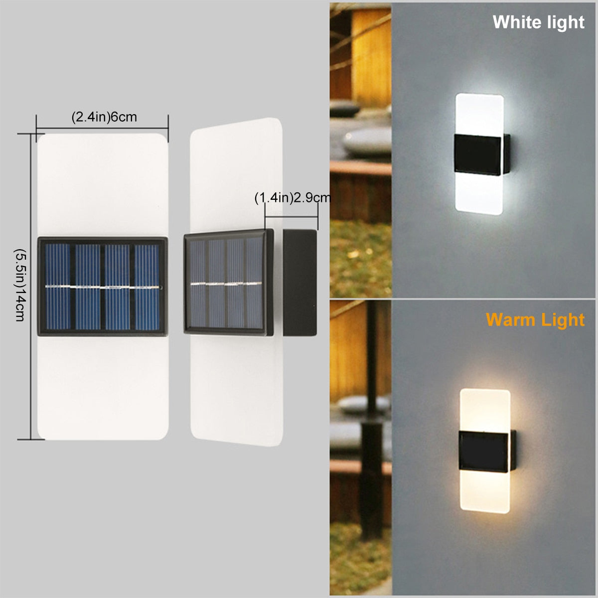 Kacela - Solar Outdoor Modern Milk Shade Wall Light Up/Down