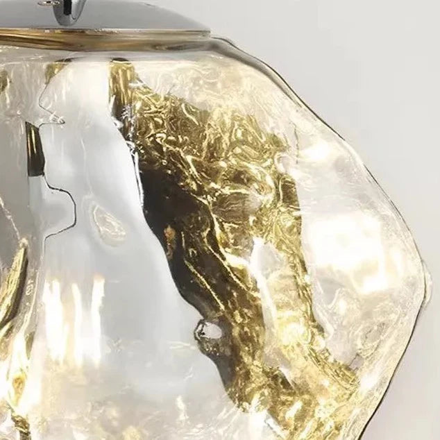 Meza - LED Stained Glass Pendant Rock Ceiling Light