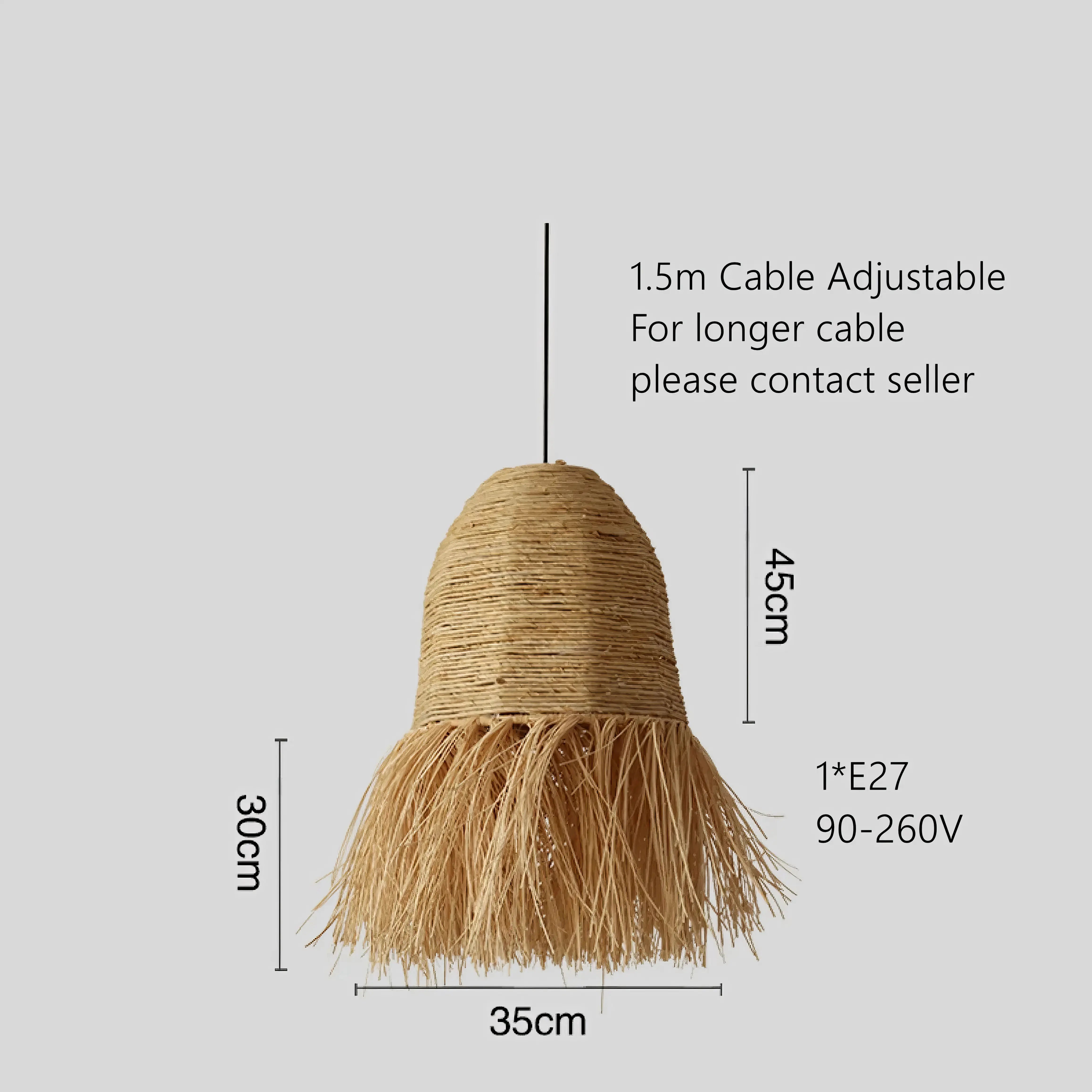 Sturm - Bamboo and Rattan Handmade Round Wicker Ceiling Light