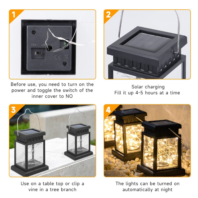 Fajtel - Solar Lantern LED Waterproof Outdoor Garden Light