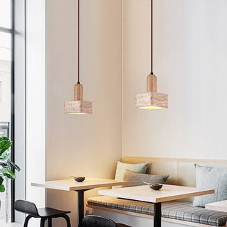 Franciska - Square Stone Hanging Pendant Ceiling Light