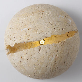 Burge - Retro  Natural Stone Round Wall Light
