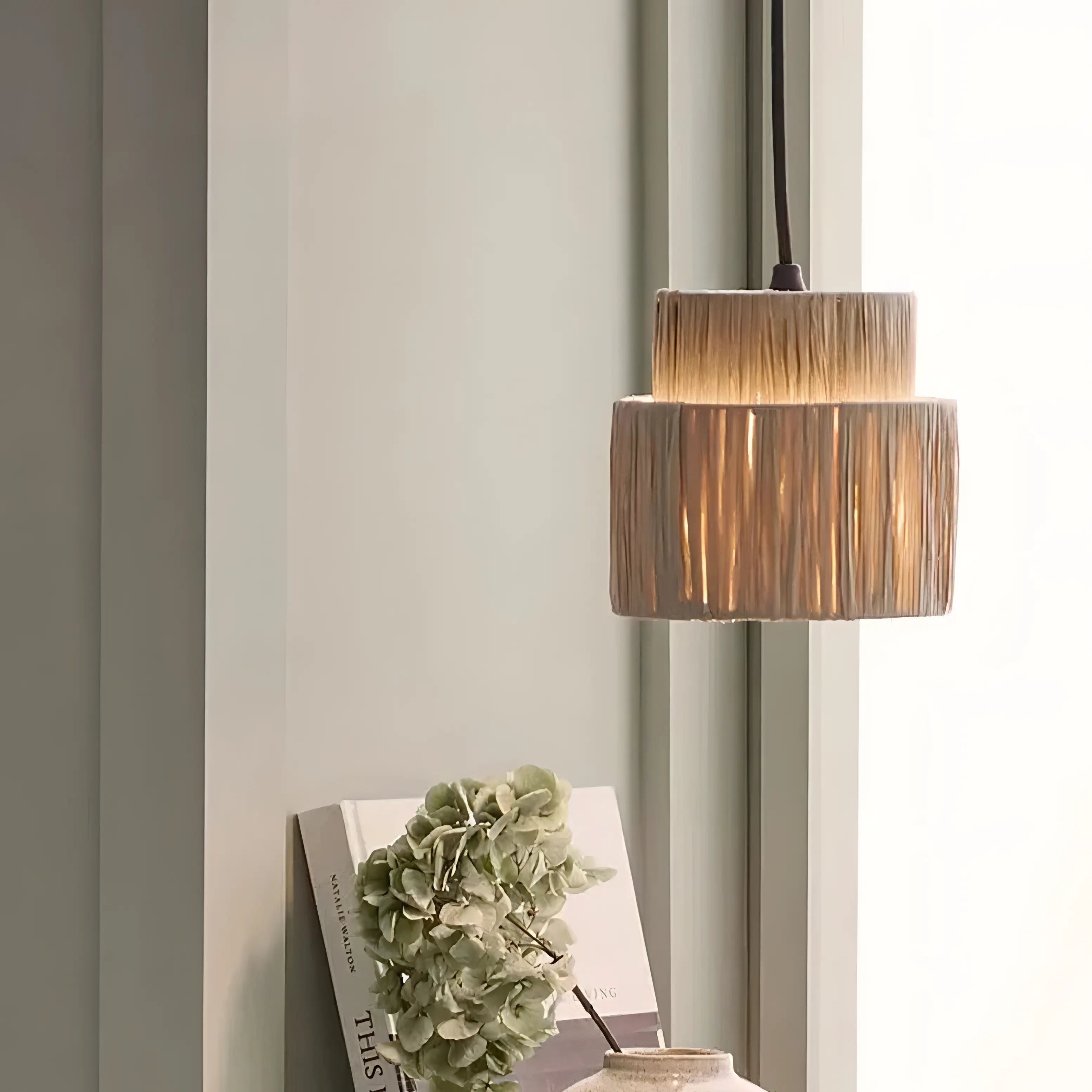 Hiatt - Wicker Rattan Pendant Ceiling Light