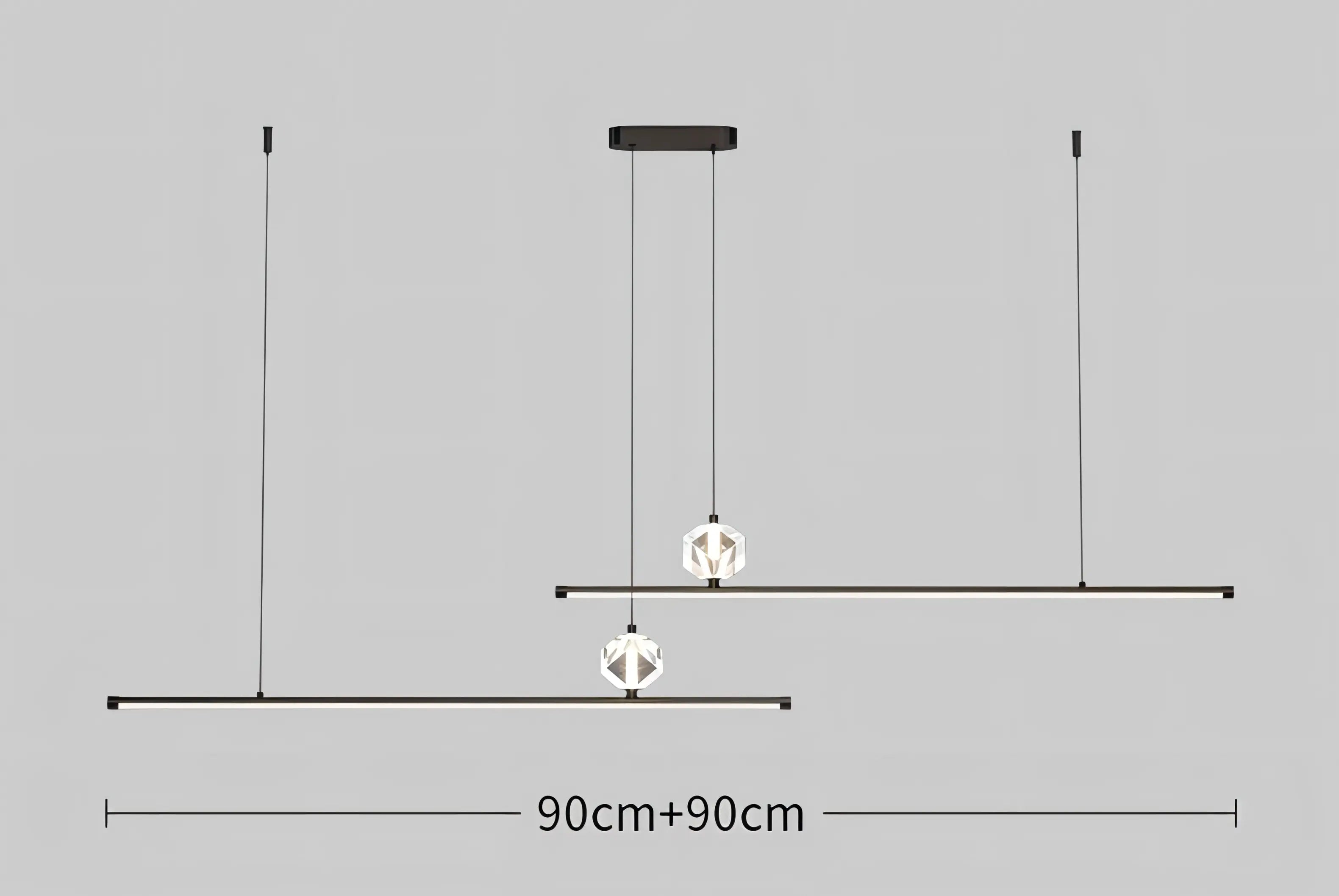 Ivonne - Minimalist Thin Beam Crystal Hanging Pendant Ceiling Light