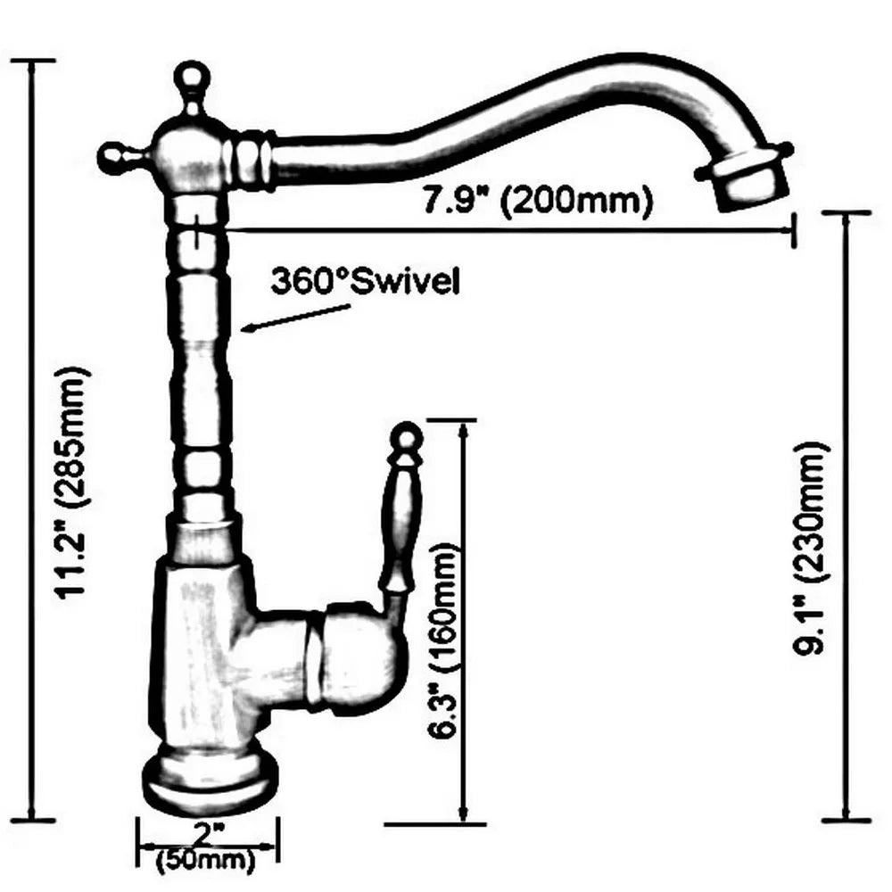 Anastasia - Vintage Style High Arc Red Copper Basin Mixer
