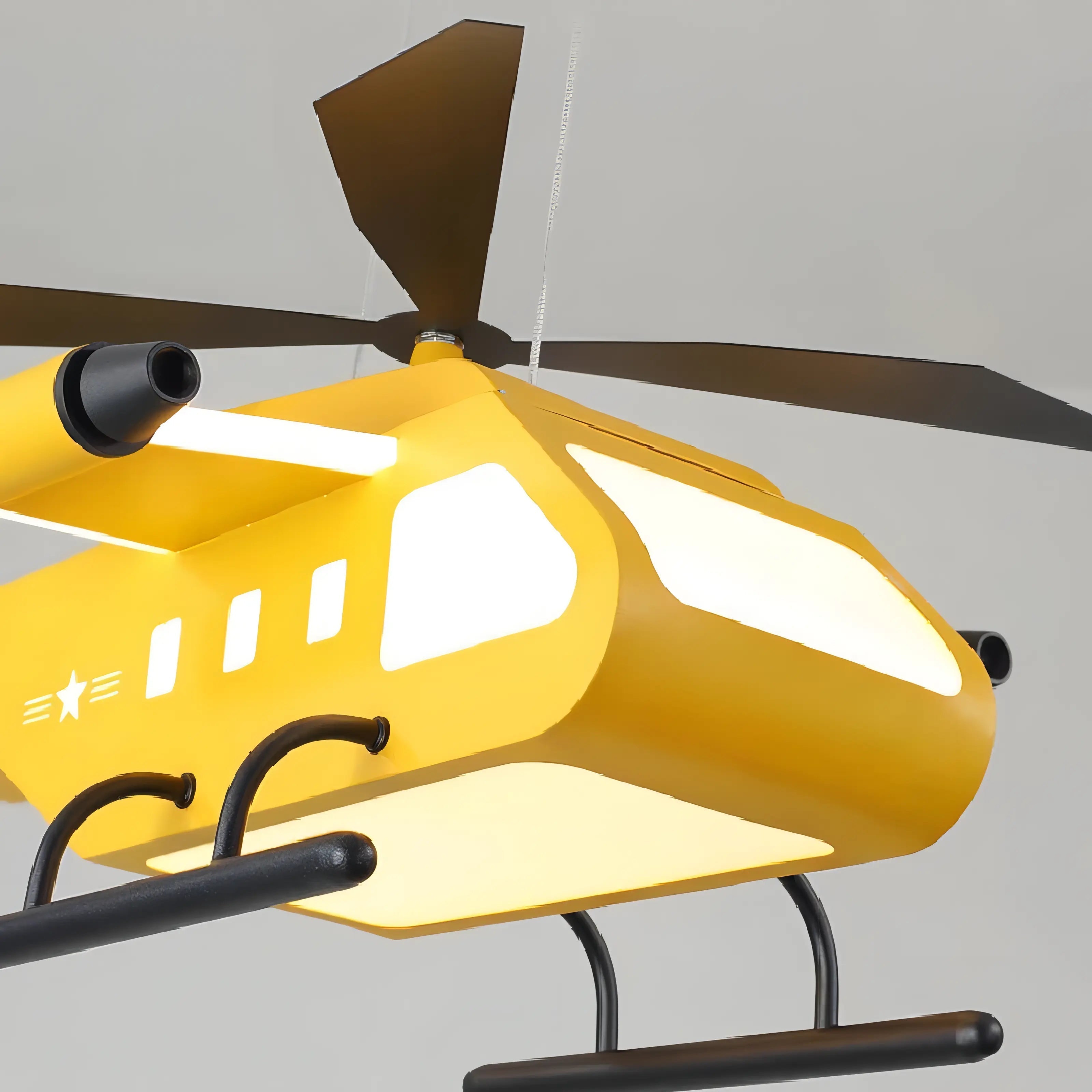 Anguiano - Hanging Combat Helicopter Children's Ceiling Light