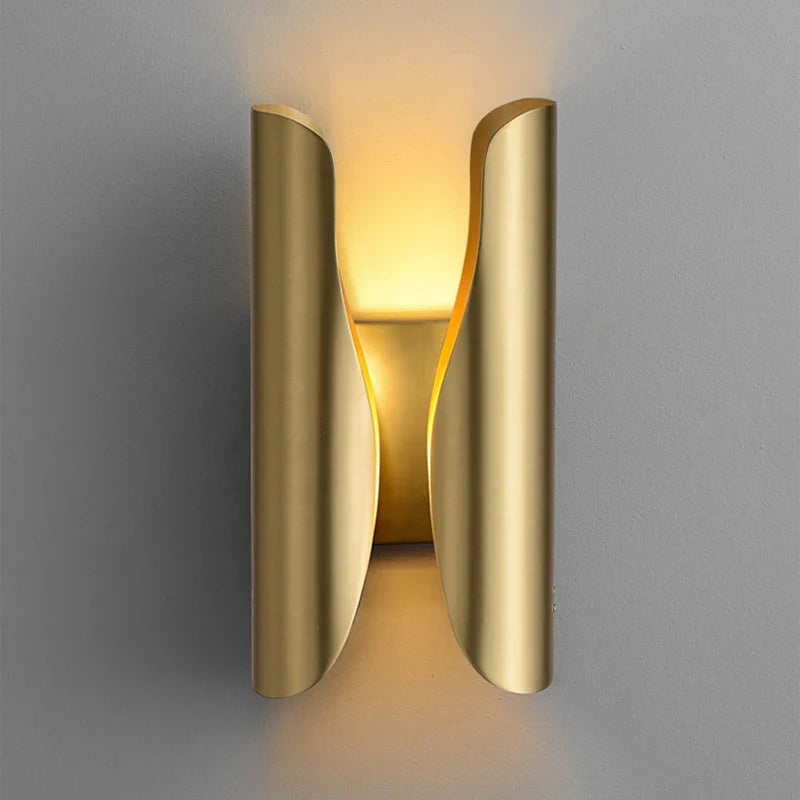 Alycia - Modern Double Mirroring Curved Up Down Wall Light